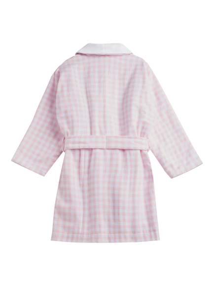 Trotters Kids' Margot Ballerina Brushed Cotton Dressing Gown, Pink - view 2, Pink