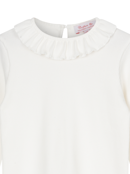 Trotters Kids' Grace Willow Collar Top, Winter White - view 2, Winter White