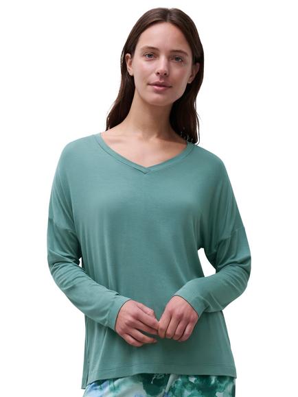 Femilet Lott Long Sleeve Pyjama Top containing LENZING™ ECOVERO™ Viscose, Sea Pine, Sea Pine