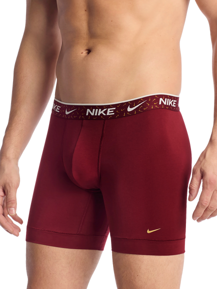 Nike Elite Cotton Stretch Boxer Shorts, Pack of 3, Red/Multi - view 2, Red/Multi