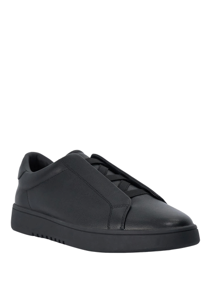 Dune London Troys Leather Laceless Cupsole Trainers - view 2, Black