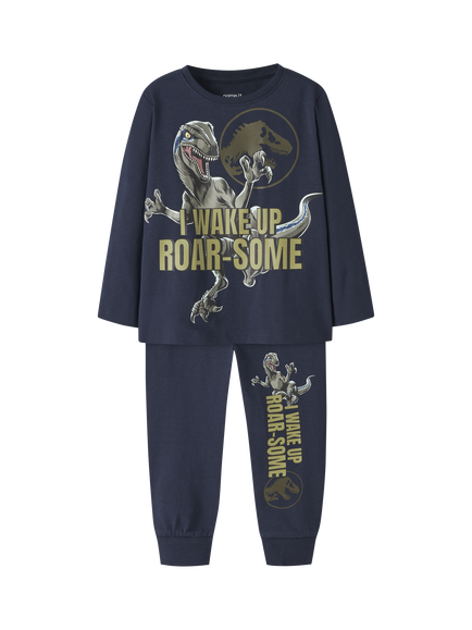 NAME IT Kids' Jurassic World Pyjama Set, Navy Blazer, Navy Blazer