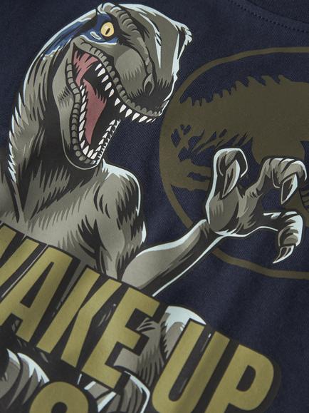 NAME IT Kids' Jurassic World Pyjama Set, Navy Blazer - view 2, Navy Blazer