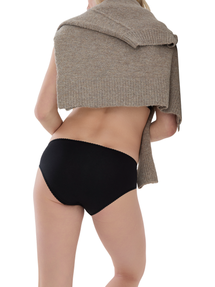 JoJo Maman Bébé Lace Trim Maternity Knickers, Pack of 3, Black - view 2, Black