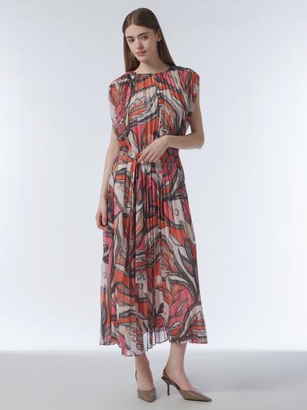 LEEM Abstract Print Maxi Kaftan, Multi, Multicolor