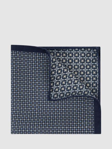 Reiss Fiorenzo Silk Pocket Square, Navy, Navy