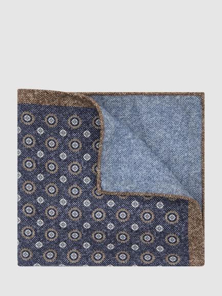 Reiss Sani Silk Pocket Square, Mid Blue, Mid Blue