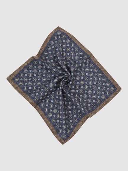 Reiss Sani Silk Pocket Square, Mid Blue - view 2, Mid Blue