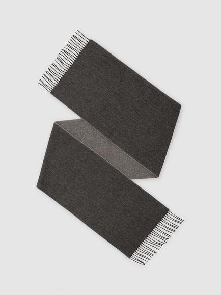 Reiss Picton Wool Rich Scarf, Mid Grey/Light Grey, Mid Grey/Light Grey