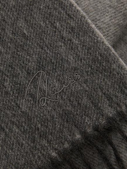 Reiss Picton Wool Rich Scarf, Mid Grey/Light Grey - view 2, Mid Grey/Light Grey