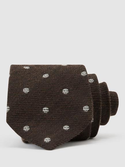 Reiss Rocco Wool Rich Tie, Chocolate Brown