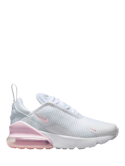 Nike Kids' Air Max 270 Mesh Trainers, White/Pink, White/Pink