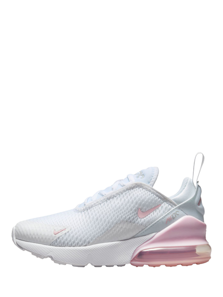 Nike Kids' Air Max 270 Mesh Trainers, White/Pink - view 2, White/Pink