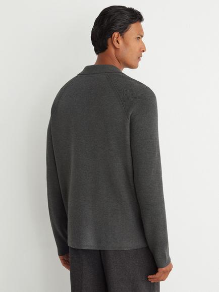 Reiss Fitzwillia Collared Cardigan - view 2, Charcoal Grey