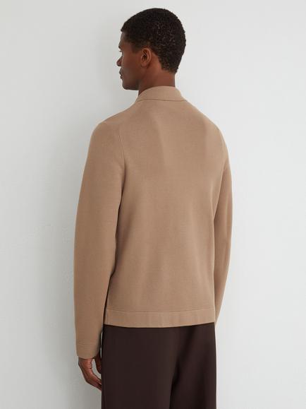 Reiss Fleetwood Collared Cardigan - view 2, Camel Brown