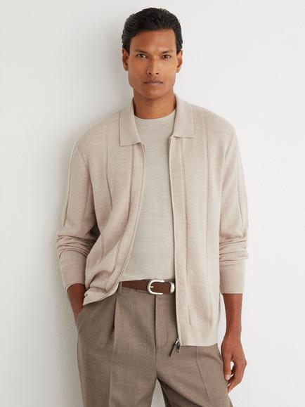 Reiss Martindale Wool Cardigan, Oatmeal, Oatmeal