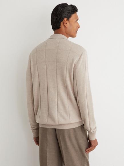 Reiss Martindale Wool Cardigan, Oatmeal - view 2, Oatmeal