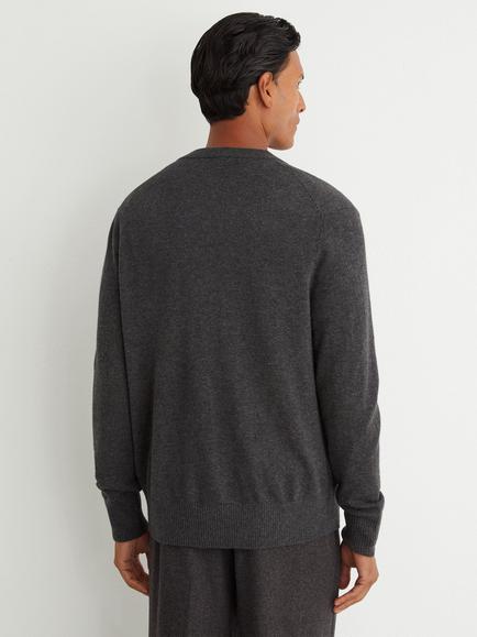 Reiss Stoke Wool Rich Cardigan - view 2, Charcoal Grey