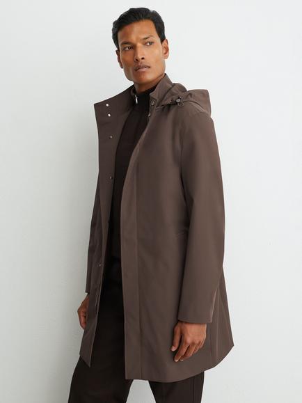 Reiss Hilson Overcoat, Mocha Brown - view 2, Mocha Brown
