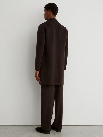 Reiss Knight Wool Rich Overcoat, Dark Brown - view 2, Dark Brown