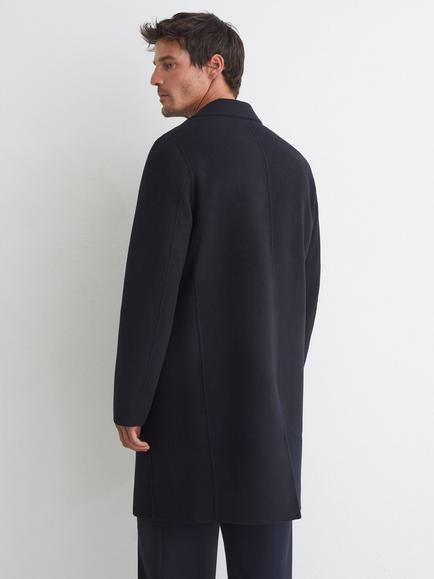 Reiss Knight Wool Rich Overcoat, Navy - view 2, Navy