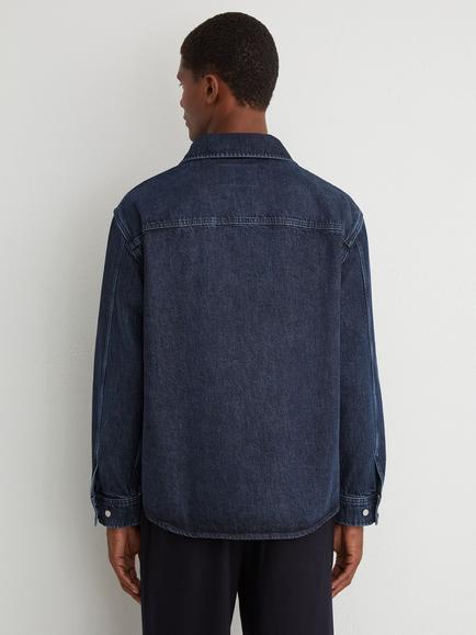 Reiss Kravitz Denim Overshirt, Dark Blue - view 2, Dark Blue