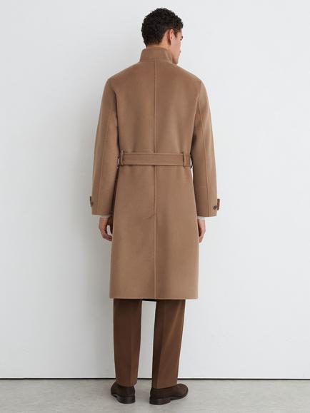 Reiss Selation Wool Rich Overcoat - view 2, Camel Brown
