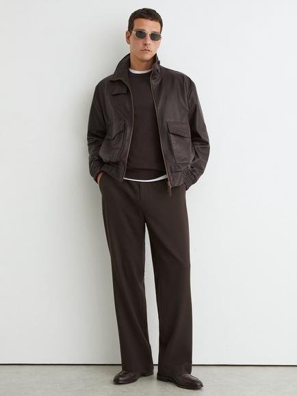 Reiss Trinity Leather Jacket, Bordeaux