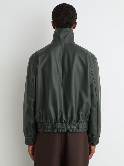 Reiss Trinity Leather Jacket - view 2, Dark Green