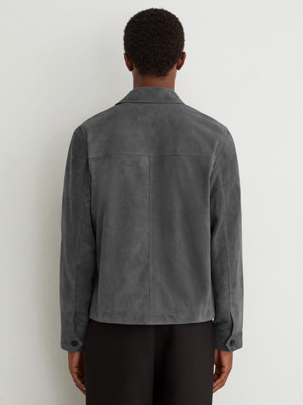 Reiss Wilstead Suede Jacket, Petrol Blue - view 2, Petrol Blue