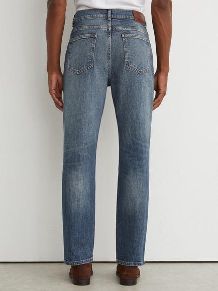Reiss Iggy Straight Jeans, Mid Blue - view 2, Mid Blue