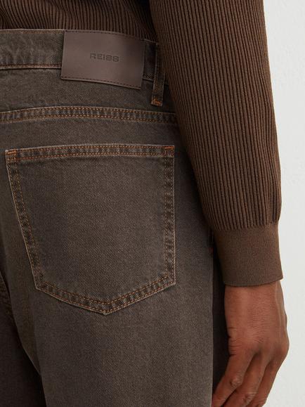 Reiss Hendrix Straight Jeans, Grape Brown - view 2, Grape Brown