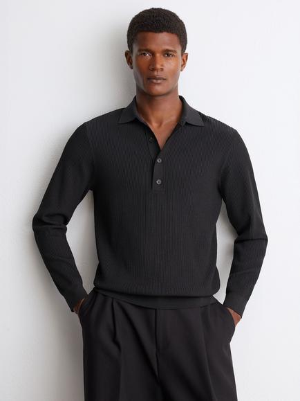 Reiss Admiral Long Sleeve Polo Shirt, Dark Green, Dark Green
