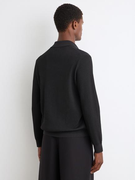 Reiss Admiral Long Sleeve Polo Shirt, Dark Green - view 2, Dark Green