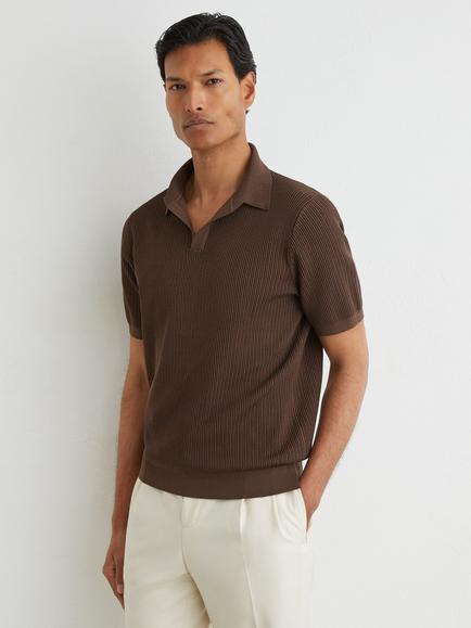 Reiss Sailor Regular Fit Polo Shirt, Chocolate Brown, Chocolate Brown