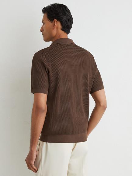 Reiss Sailor Regular Fit Polo Shirt, Chocolate Brown - view 2, Chocolate Brown