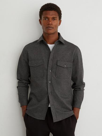 Reiss McShane Regular Fit Shirt, Charcoal Grey, Charcoal Grey