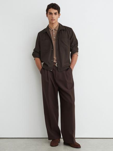 Reiss Penge Regular Fit Shirt, Chocolate Brown