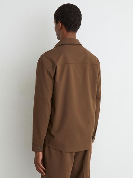 Reiss Peshi Regular Fit Shirt, Tobacco Brown - view 2, Tobacco Brown