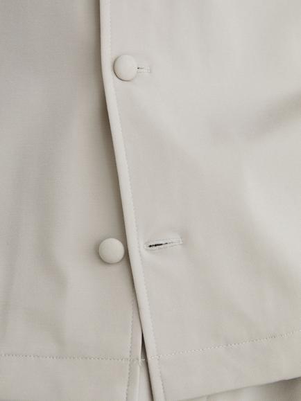 Reiss Russo Regular Fit Cuban Collar Shirt, Light Stone - view 2, Light Stone