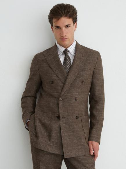 Reiss Vallance Tailored Fit Wool Blend Suit Jacket, Brown, Brown