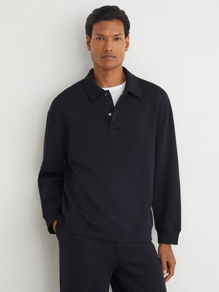Reiss Brooks Collared Jumper, Navy