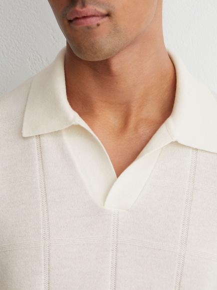 Reiss Compton Fine Knit Polo Neck Wool Jumper - view 2, White