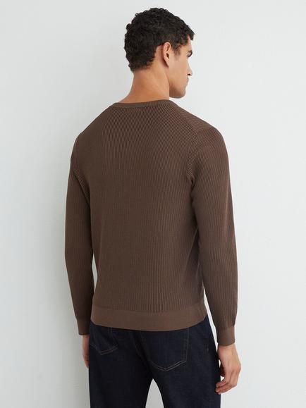 Reiss Declan Jumper, Chocolate Brown - view 2, Chocolate Brown