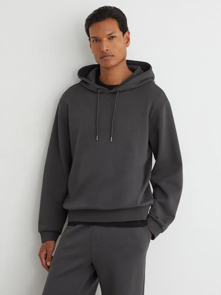 Reiss Falco Hoodie, Charcoal Grey