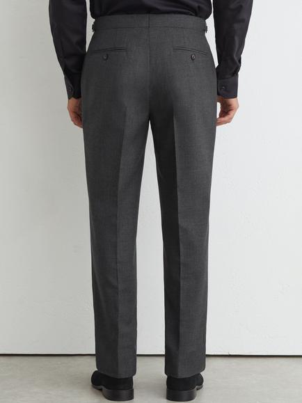 Reiss Wool Side Adjuster Trousers, Charcoal Grey - view 2, Charcoal Grey