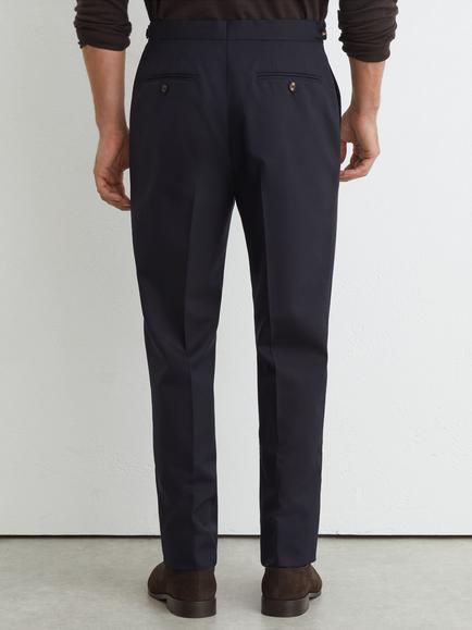 Reiss Bold Tailored Wool Trousers, Navy - view 2, Navy