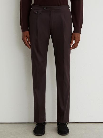Reiss Float Straight Fit Cotton Rich Chinos, Aubergine Purple