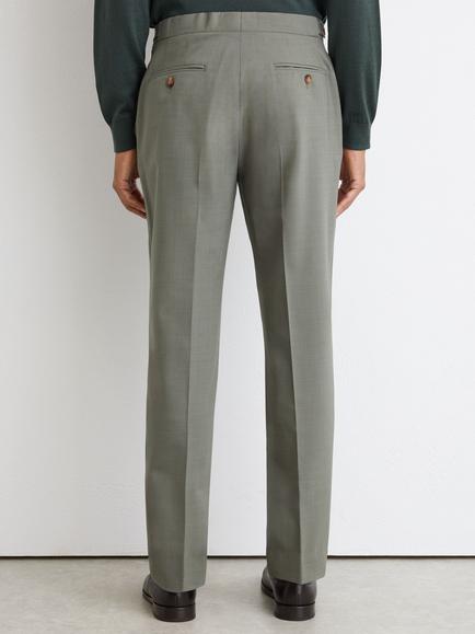 Reiss Grain Wool Blend Formal Trousers, Sage Green - view 2, Sage Green