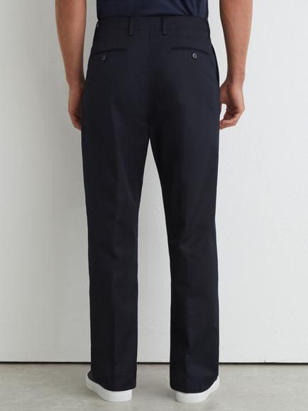 Reiss Look Straight Leg Chinos, Navy - view 2, Navy